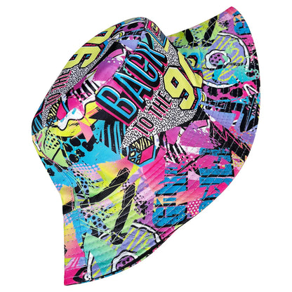 Abstract Graffiti Reversible Foldable Colorful Bucket Hat