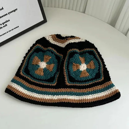 Handmade Korean Hollow Knitted Beach Bucket Hat