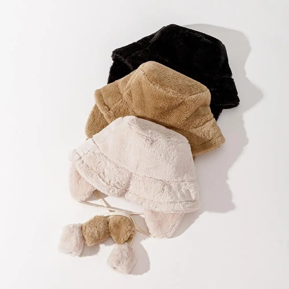 Plush Winter Ear-Protection Bucket Hat