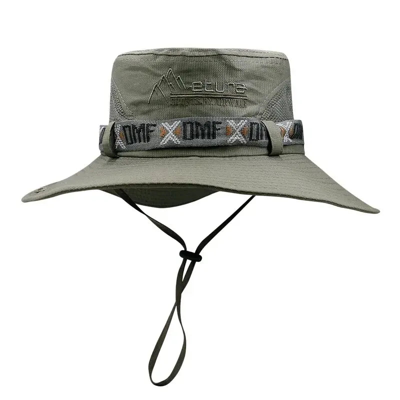 Outdoor UV Protection Wide Brim Bucket Hat Men