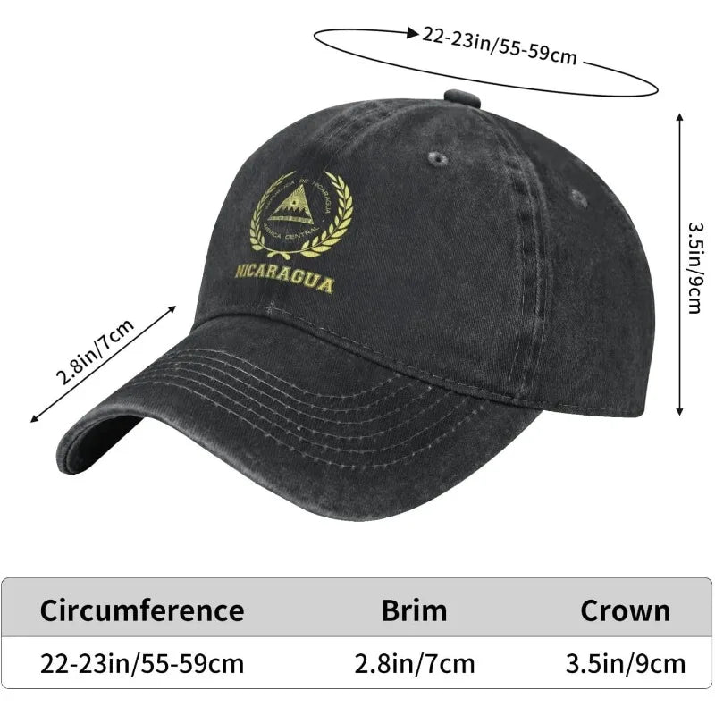 Nicaragua Seal Coat Of Arms Denim Baseball Cap