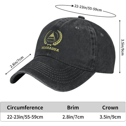 Nicaragua Seal Coat Of Arms Denim Baseball Cap