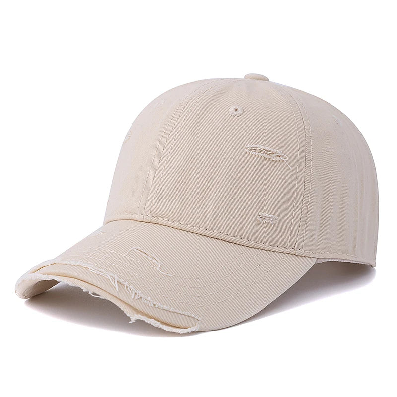 Washed Cotton Retro Distressed Baseball Cap