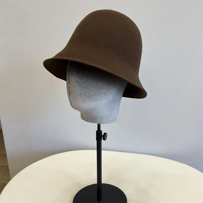 Vintage Elegant Wool Felt Warm Basin Hat