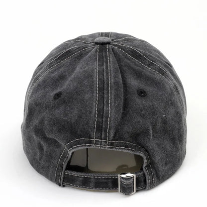 Vintage Letter Embroidered Washed Cotton Baseball Cap