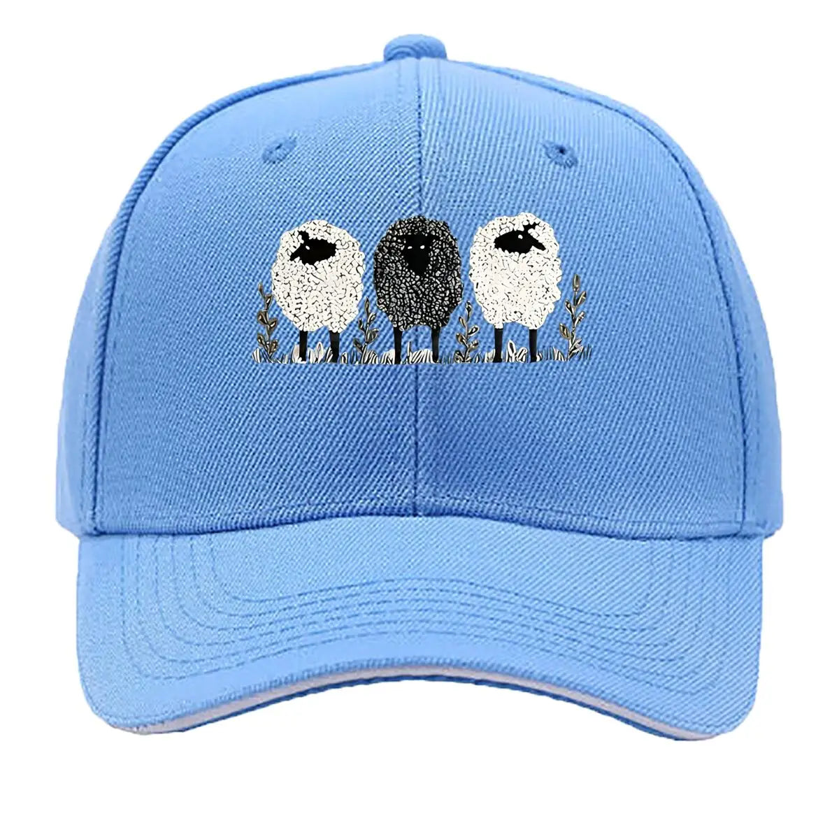 Vintage Three Lambs Print Adjustable Baseball Cap