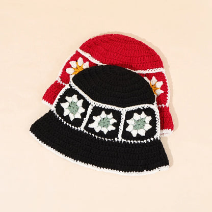 Korean Crochet Flower Knit Bucket Hat