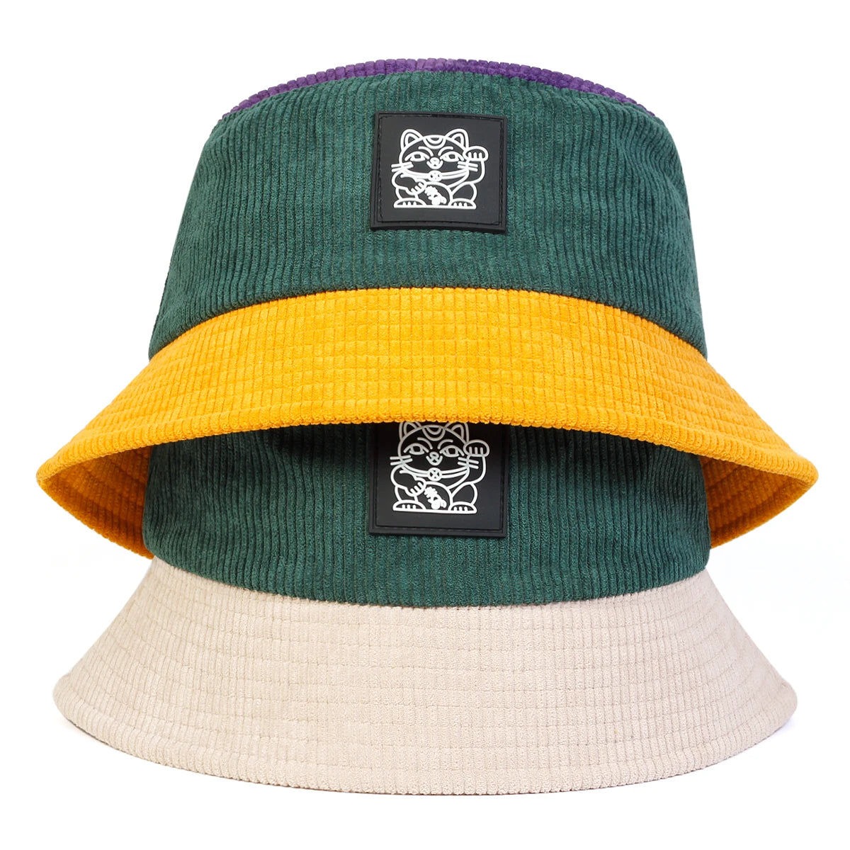 Unisex Cat Embroidery Personality Bucket Hats