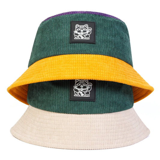 Unisex Cat Embroidery Personality Bucket Hats