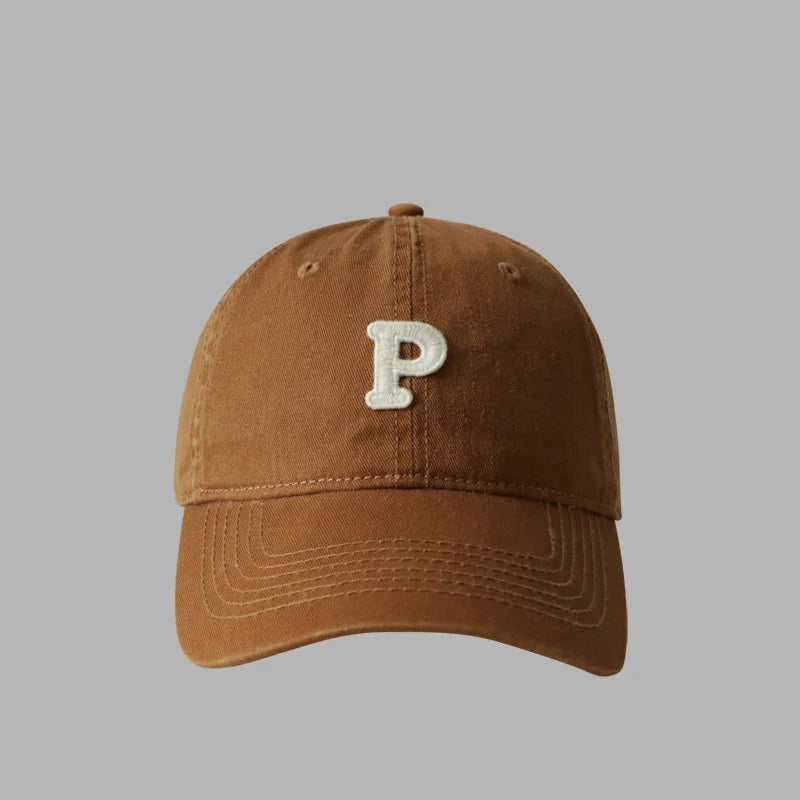 Unisex Letter P Embroidered Baseball Cap