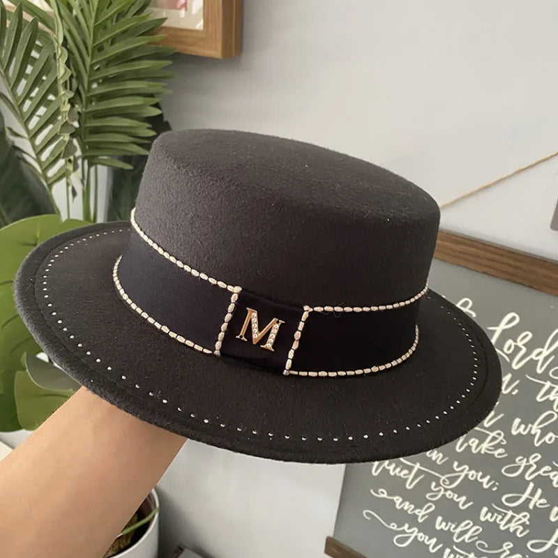 French Hepburn Pearl Flat Top Bucket Hat