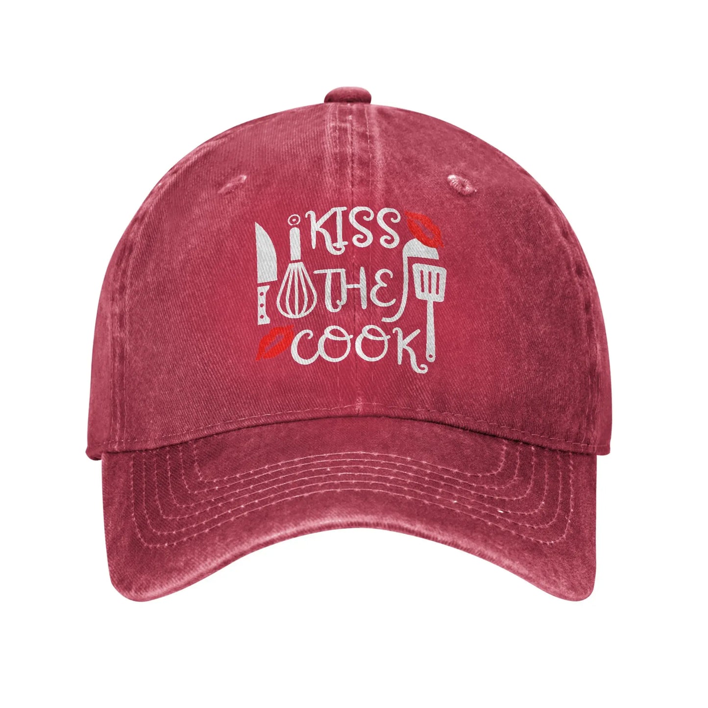 Kiss The Cook Funny Quote Cotton Baseball Cap