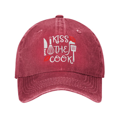Kiss The Cook Funny Quote Cotton Baseball Cap