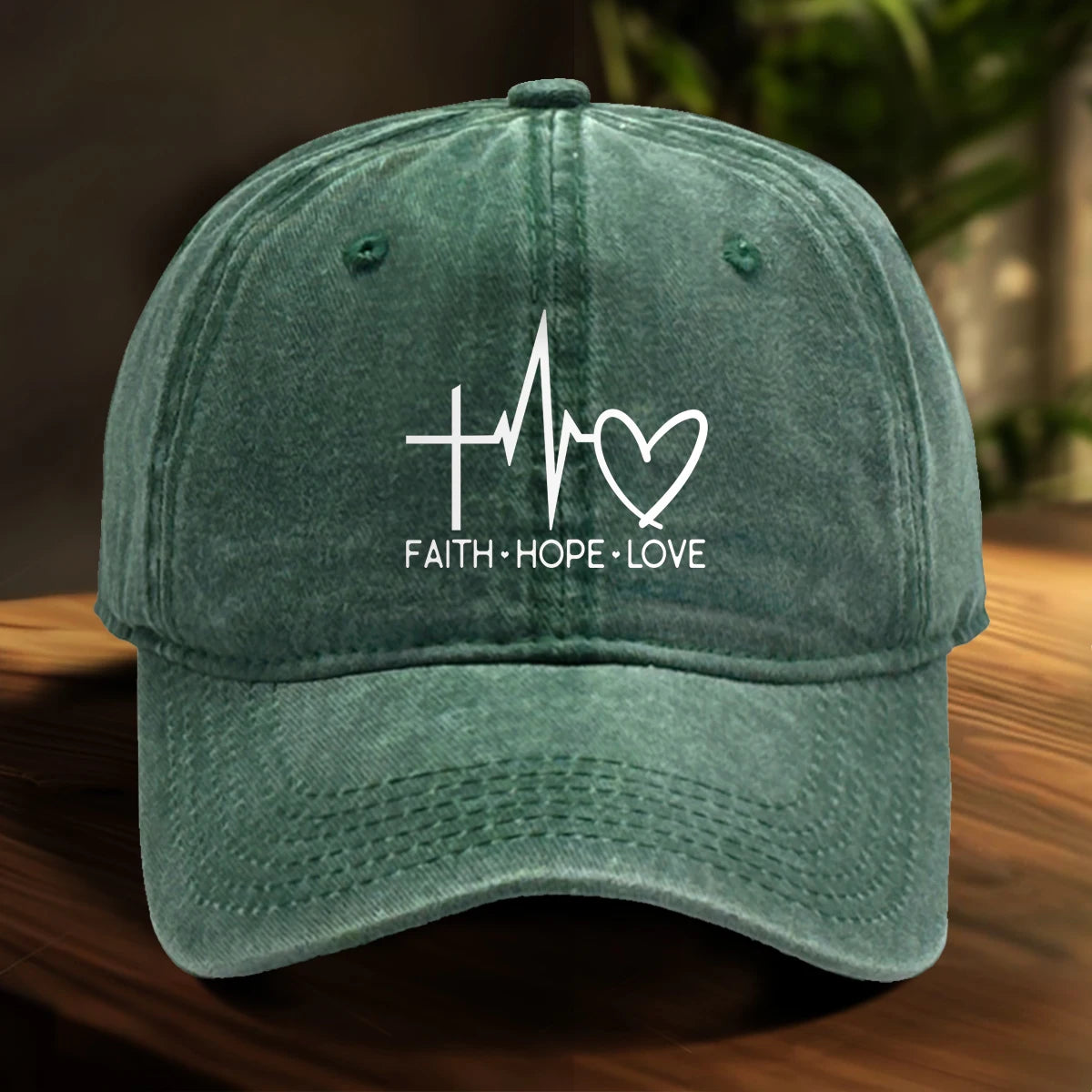 Faith Hope Love Print Adjustable Baseball Cap