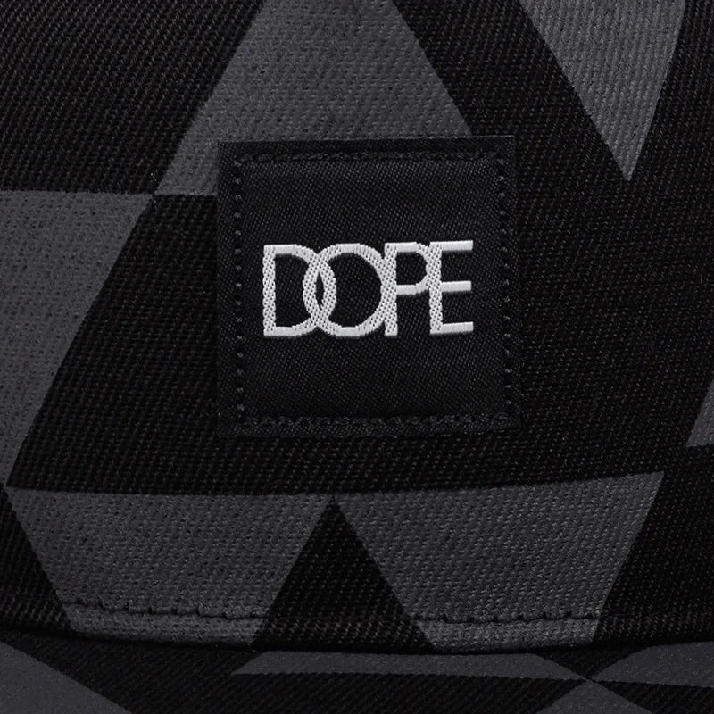Black White Grid Snapback Hat Unisex