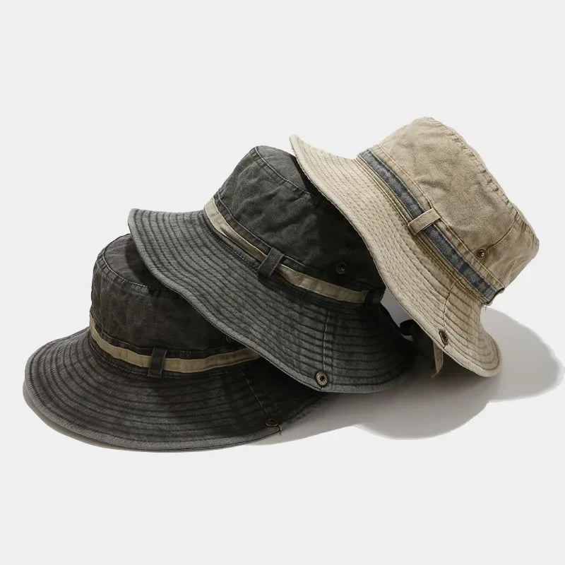 Solid Cotton Unisex Travel Bucket Hat