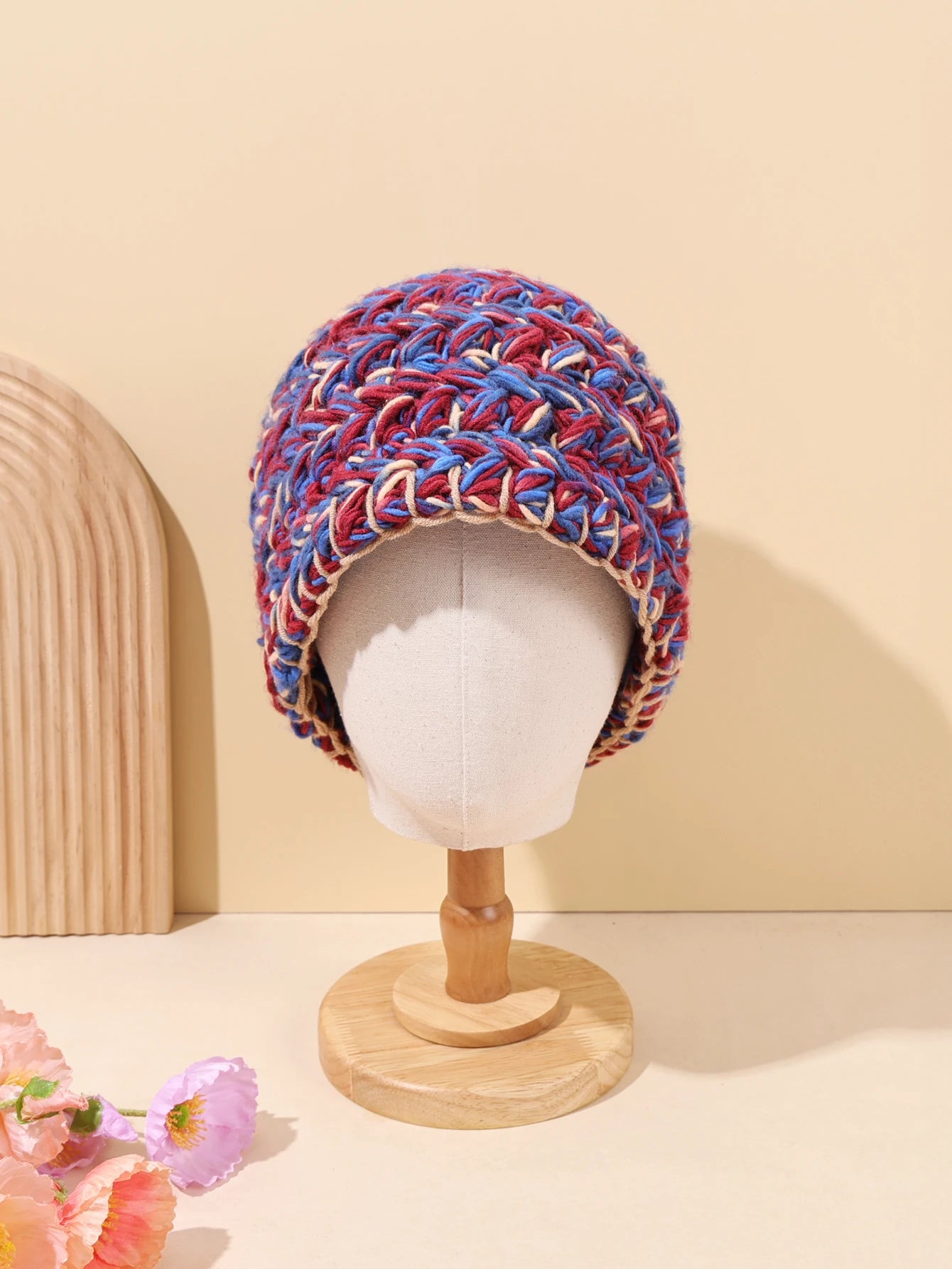 Vintage Pink Handmade Crochet Winter Bucket Hat