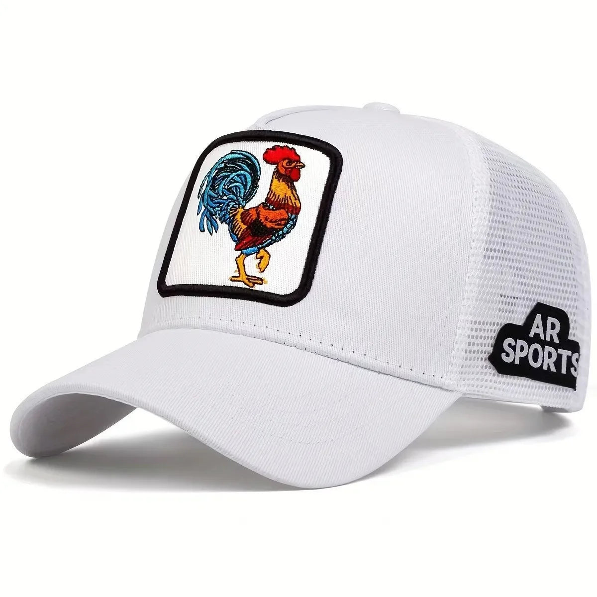 Animal Embroidered Rooster Mesh Baseball Cap