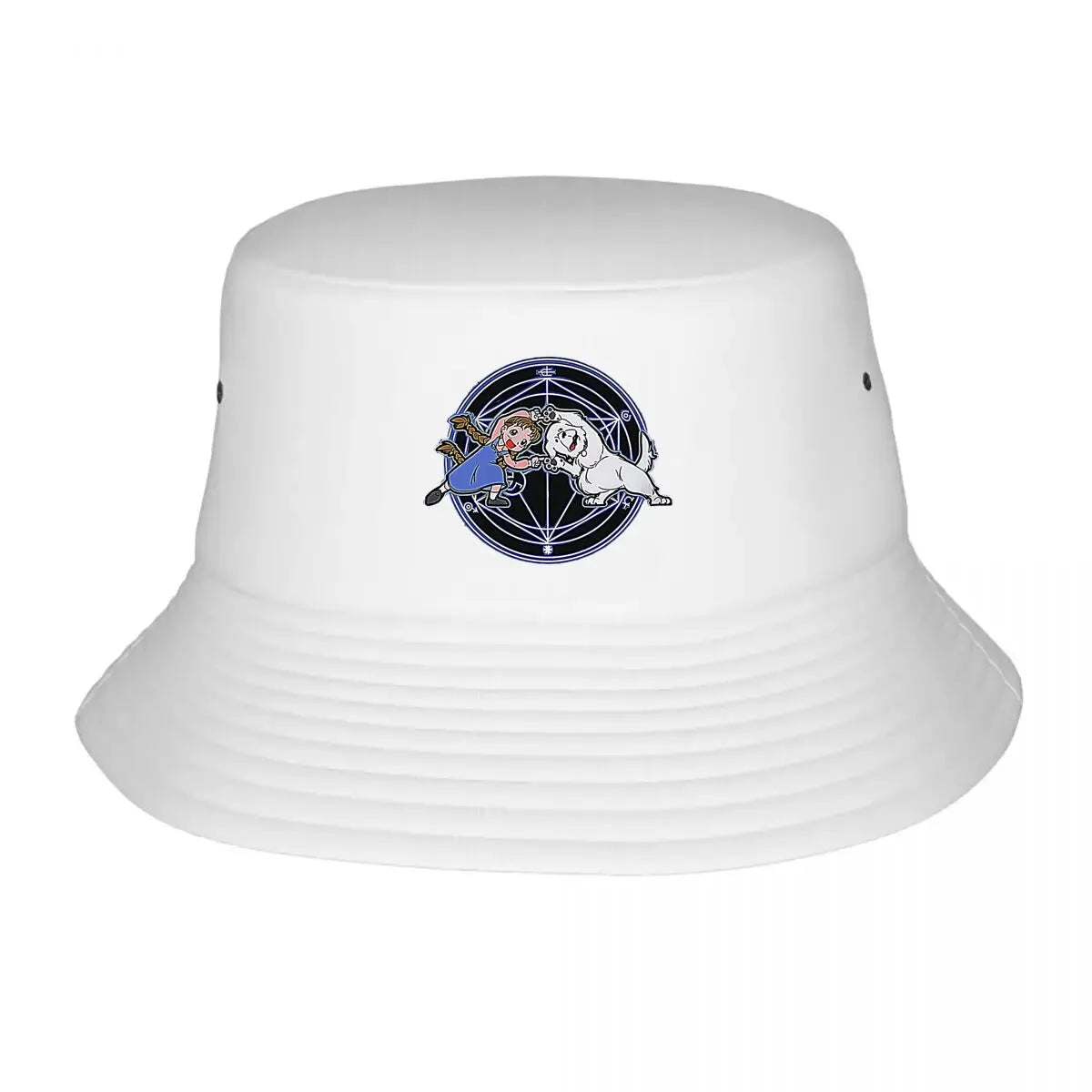 Whimsical Kid Pup Mystical Circle Graphic Bucket Hat