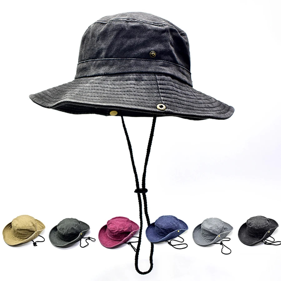Vintage Washed Denim Unisex Bucket Hat