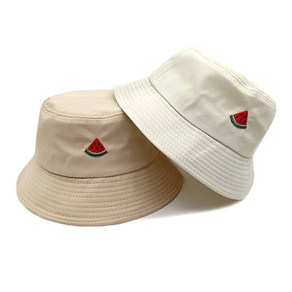 Watermelon Embroidered Foldable Summer Bucket Hat