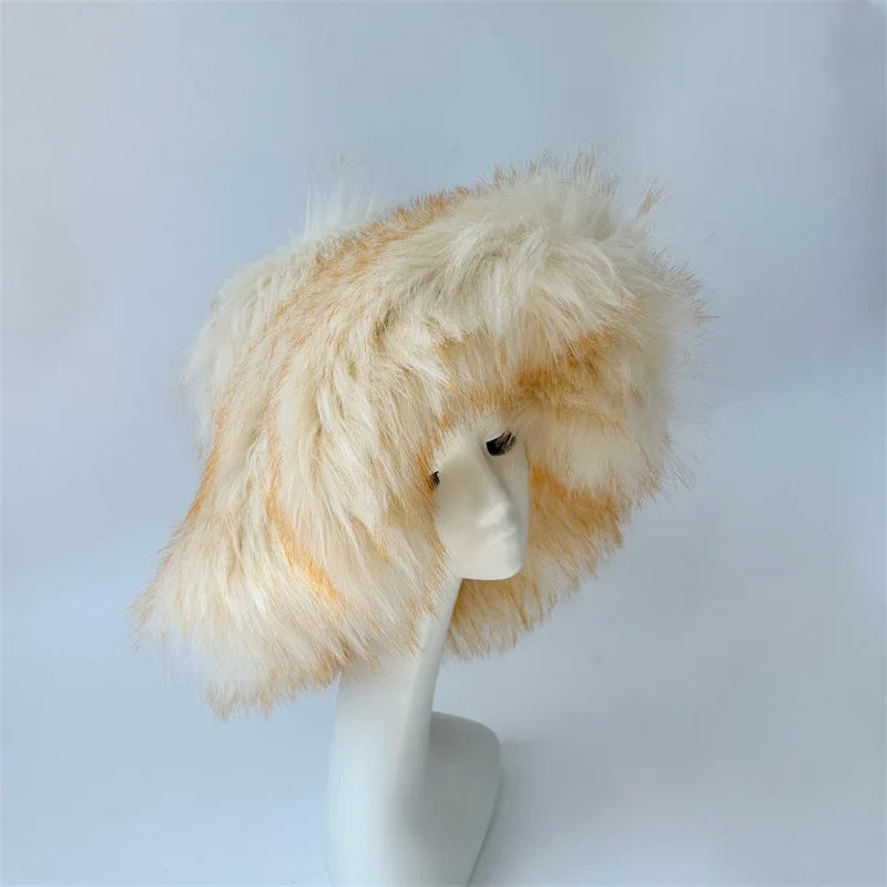 Oversized Fluffy Y2K Winter Bucket Hat