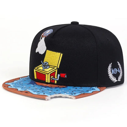 Cartoon Big Eyes Cookie Bite Snapback Cap