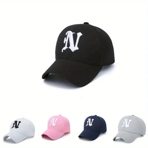 Four Seasons Embroidered N Letter Unisex Baseball Cap
