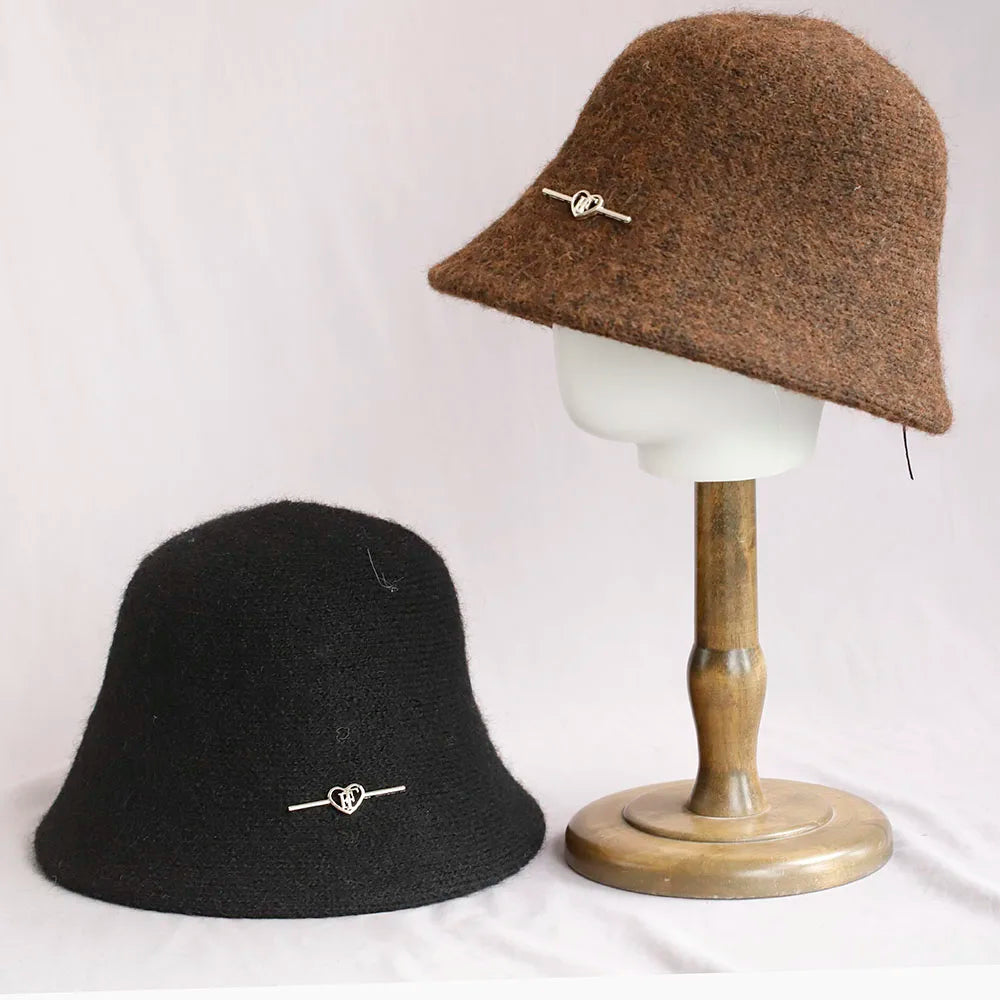 Vintage Foldable Wool Winter Bucket Hat