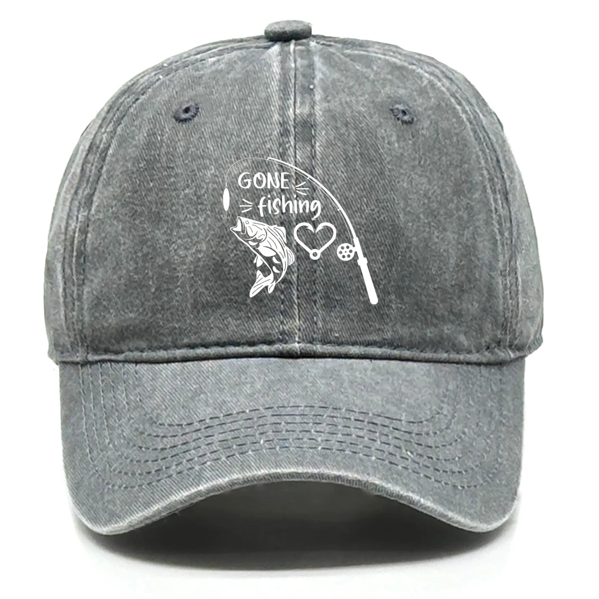 Fishing Skulls Washed Cotton Snapback Caps