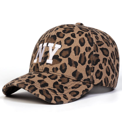 Unisex Leopard Print Letter Embroidered Baseball Cap