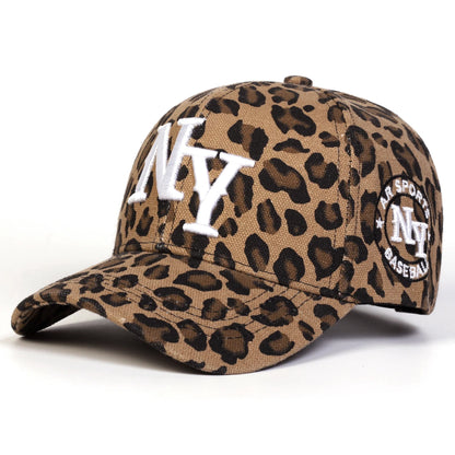 Unisex Leopard Print Letter Embroidered Baseball Cap