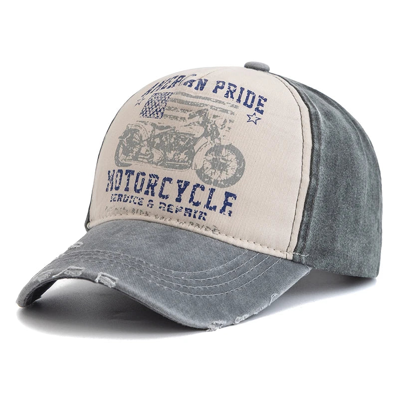 Motorcycle Print Hip Hop Snapback Cap