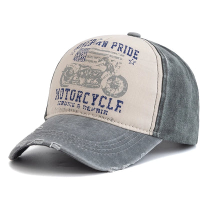 Motorcycle Print Hip Hop Snapback Cap