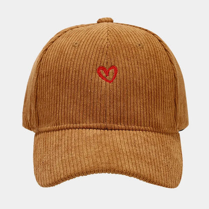 Little Love Corduroy Embroidered Baseball Cap