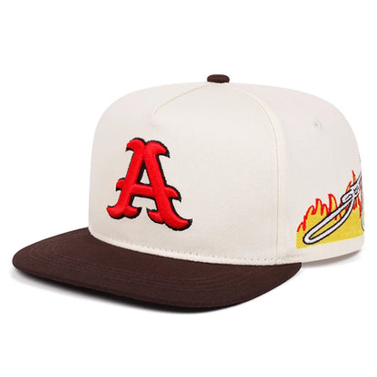 Letter A Flat Brim Unisex Baseball Cap
