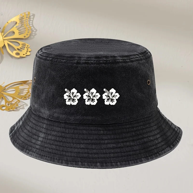 Retro Floral Washed Bucket Hat