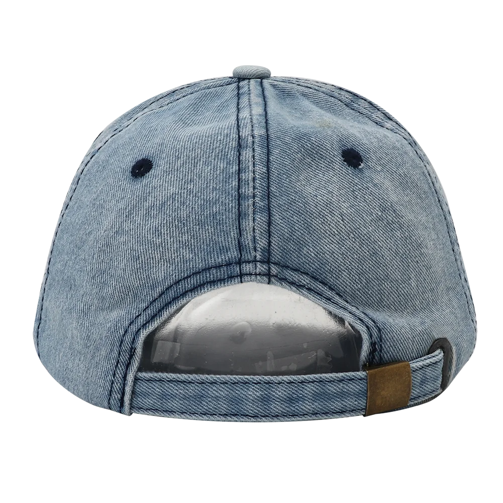 Forever Embroidery Washed Denim Baseball Cap