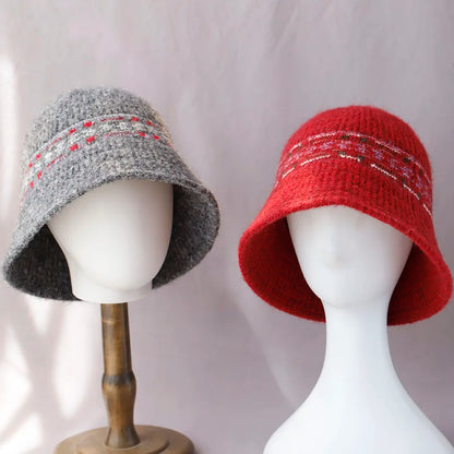 Vintage Wool Foldable Winter Bucket Hat
