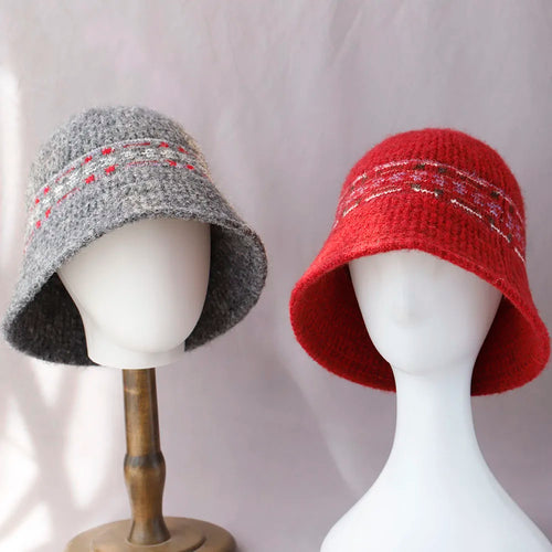 Vintage Wool Foldable Winter Bucket Hat
