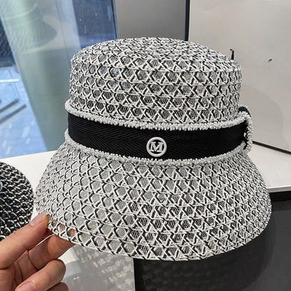 Korean Breathable Hollow Diamond Bucket Hat