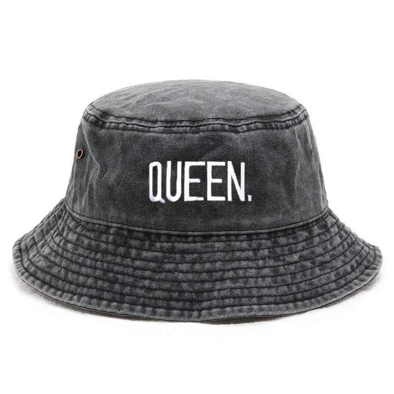 Custom Queen Embroidered Vintage Hip Hop Bucket Hat