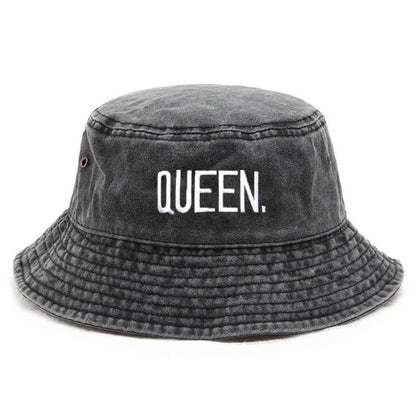 Custom Queen Embroidered Vintage Hip Hop Bucket Hat