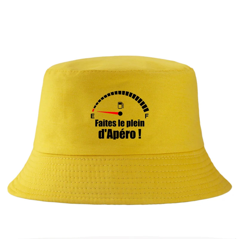 Funny French Apéro Cotton Summer Bucket Hat