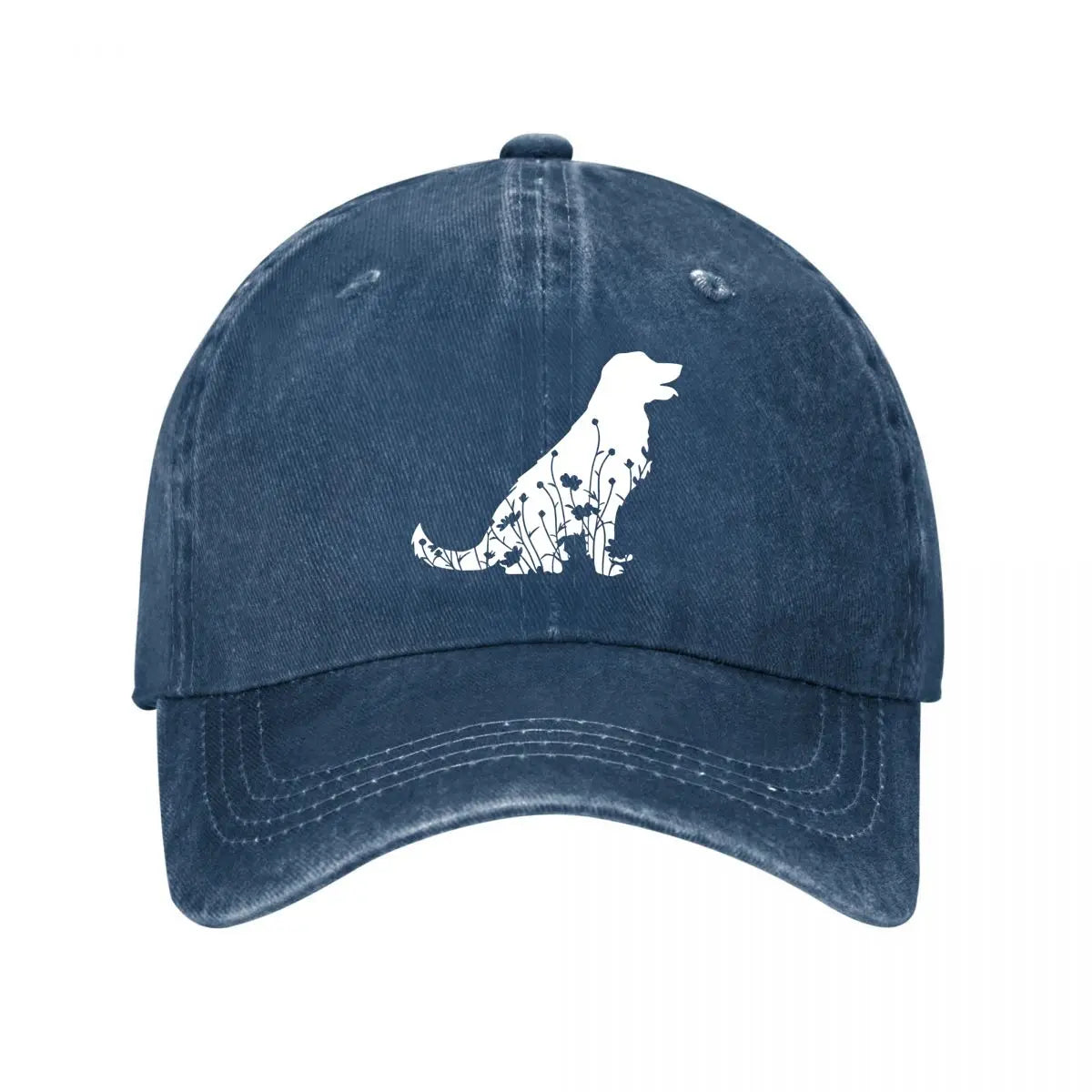 Vintage Washed Cotton Dog Pattern Baseball Cap