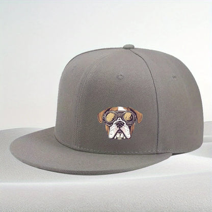 Boxer Dog Pilot Goggles Snapback Cap