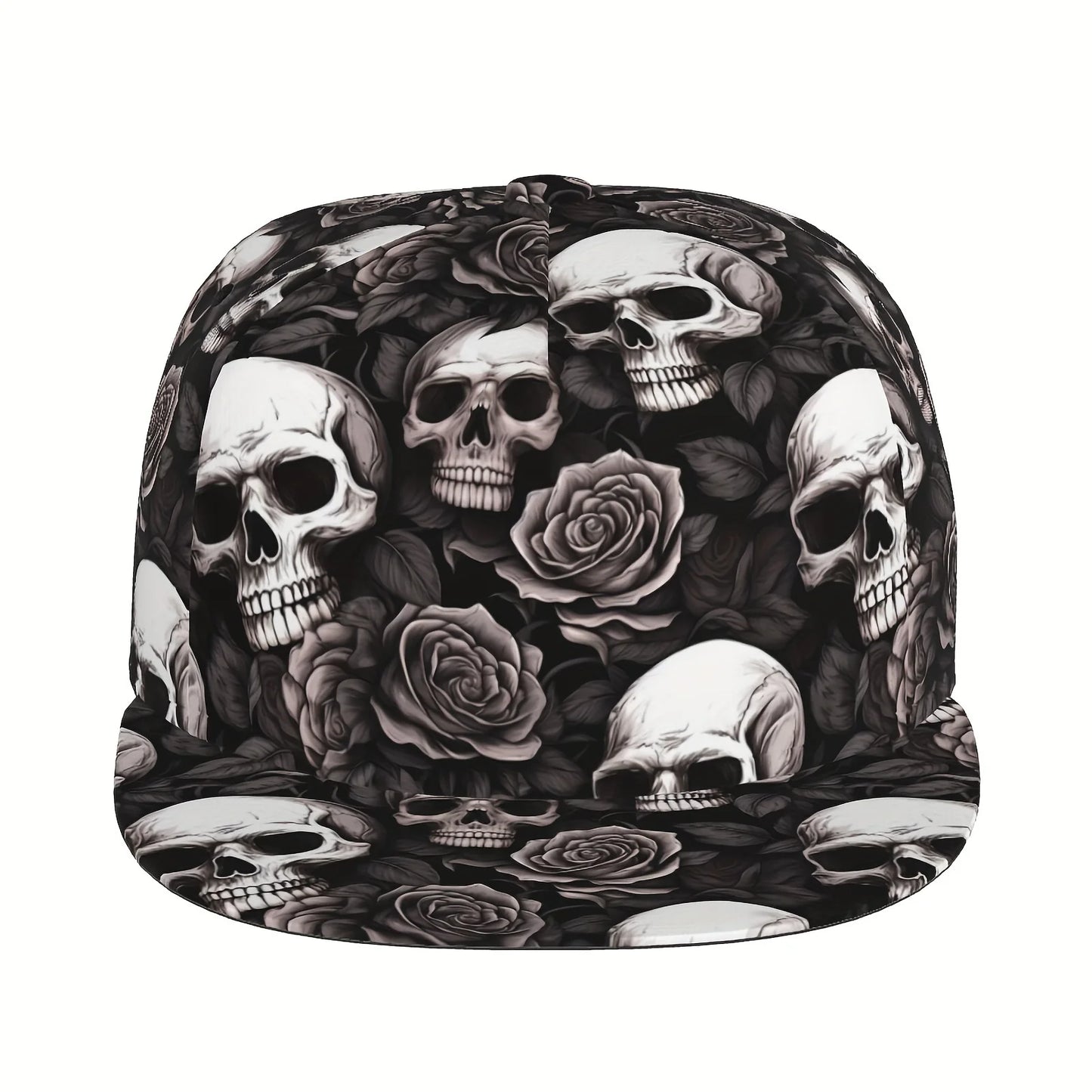 Cool Hippie Skull Rose Punk Snapback Cap