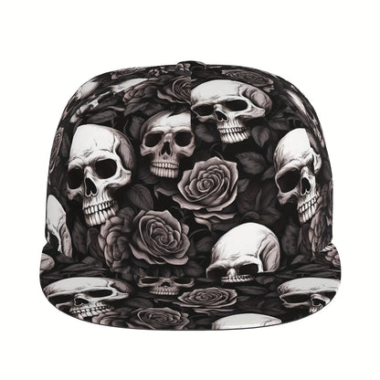Cool Hippie Skull Rose Punk Snapback Cap