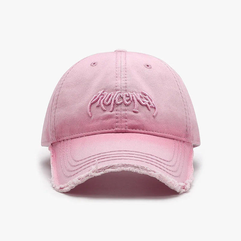 3D Letter Embroidered Soft Top Baseball Cap