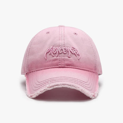 3D Letter Embroidered Soft Top Baseball Cap